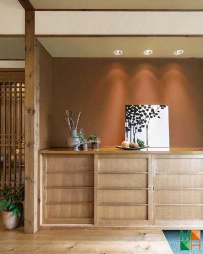 Giấy dán tường Nhật Bản chống ẩm màu nâu P191_02_6430_6431_6592
