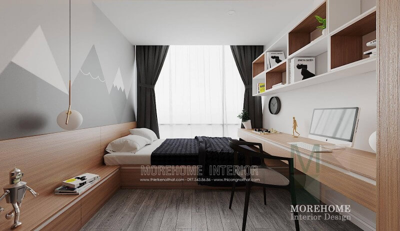 Thiết kế nội thất phòng ngủ phụ chung cư hiện đại Mẫu thiết kế nội thất chung cư đẹp