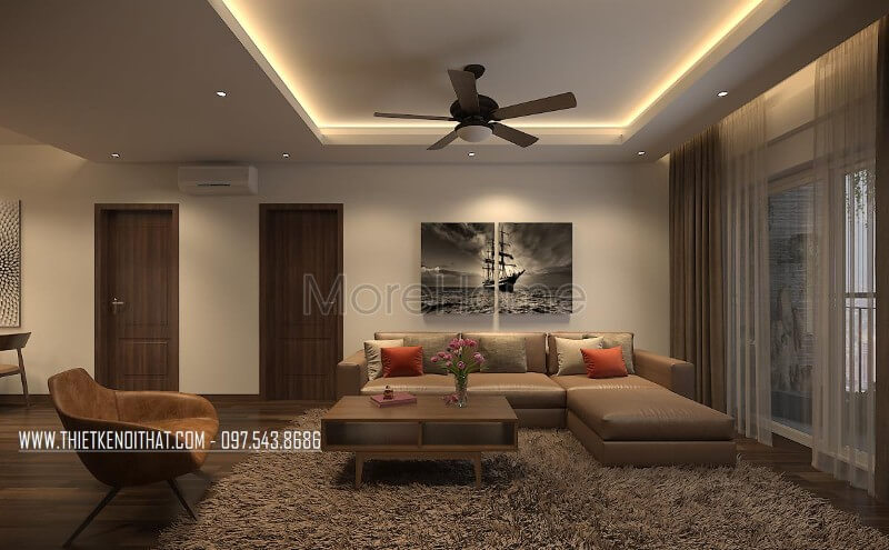 Trang trí nội thất phòng khách chung cư tối giản đẹp hiện đại