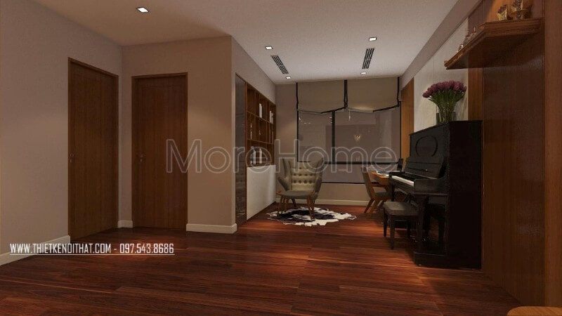 Mẫu cửa gỗ hiện đại chung cư Vinhomes Nguyễn Chí Thanh cao cấp
