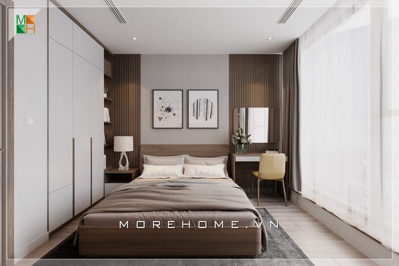 Chiêm ngưỡng mẫu bày trí phòng ngủ hiện đại, trẻ trung phù hợp cho không gian nhà phố và chung cư.